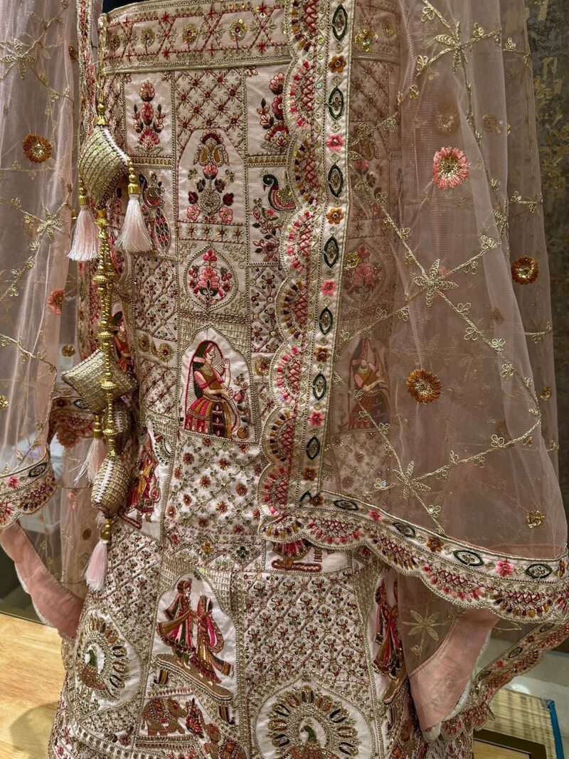 Blush pink embroidered bridal lehenga - Image 2