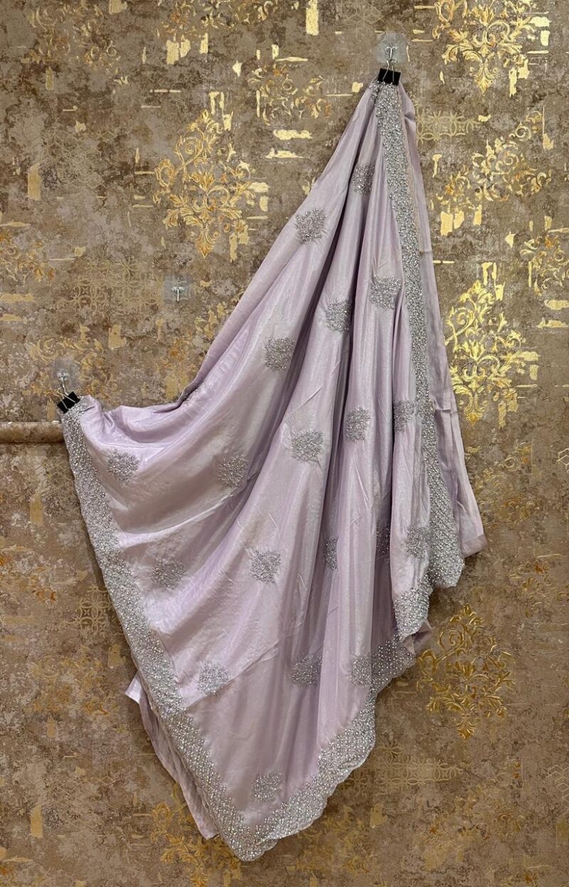 Organza tissue hand embroidered saree - Image 2