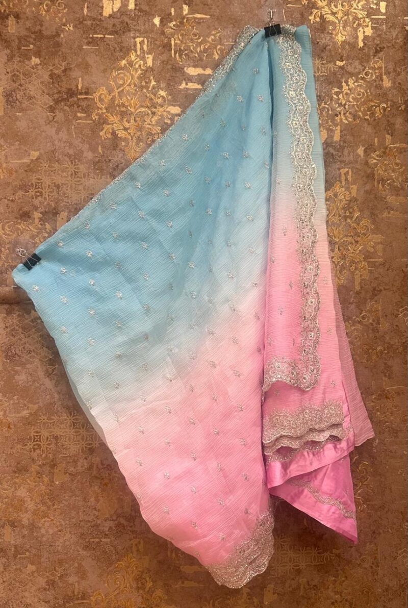 Crush alia saree with stone work - Image 2