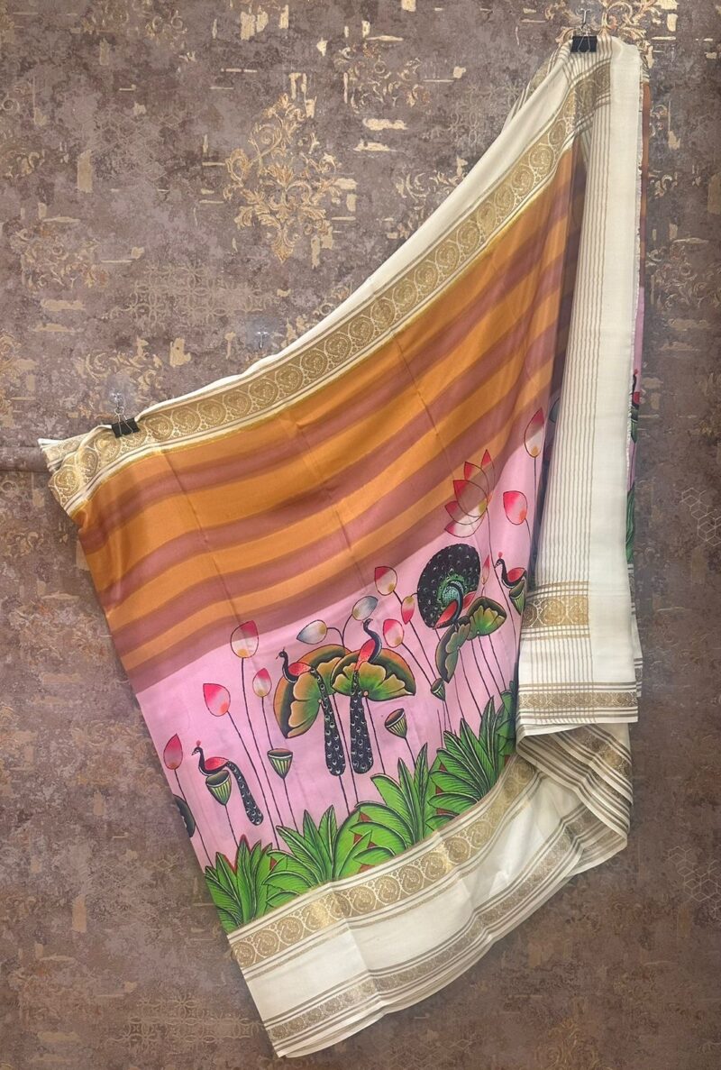 Pure kalamkari printed Mysore silk - Image 2