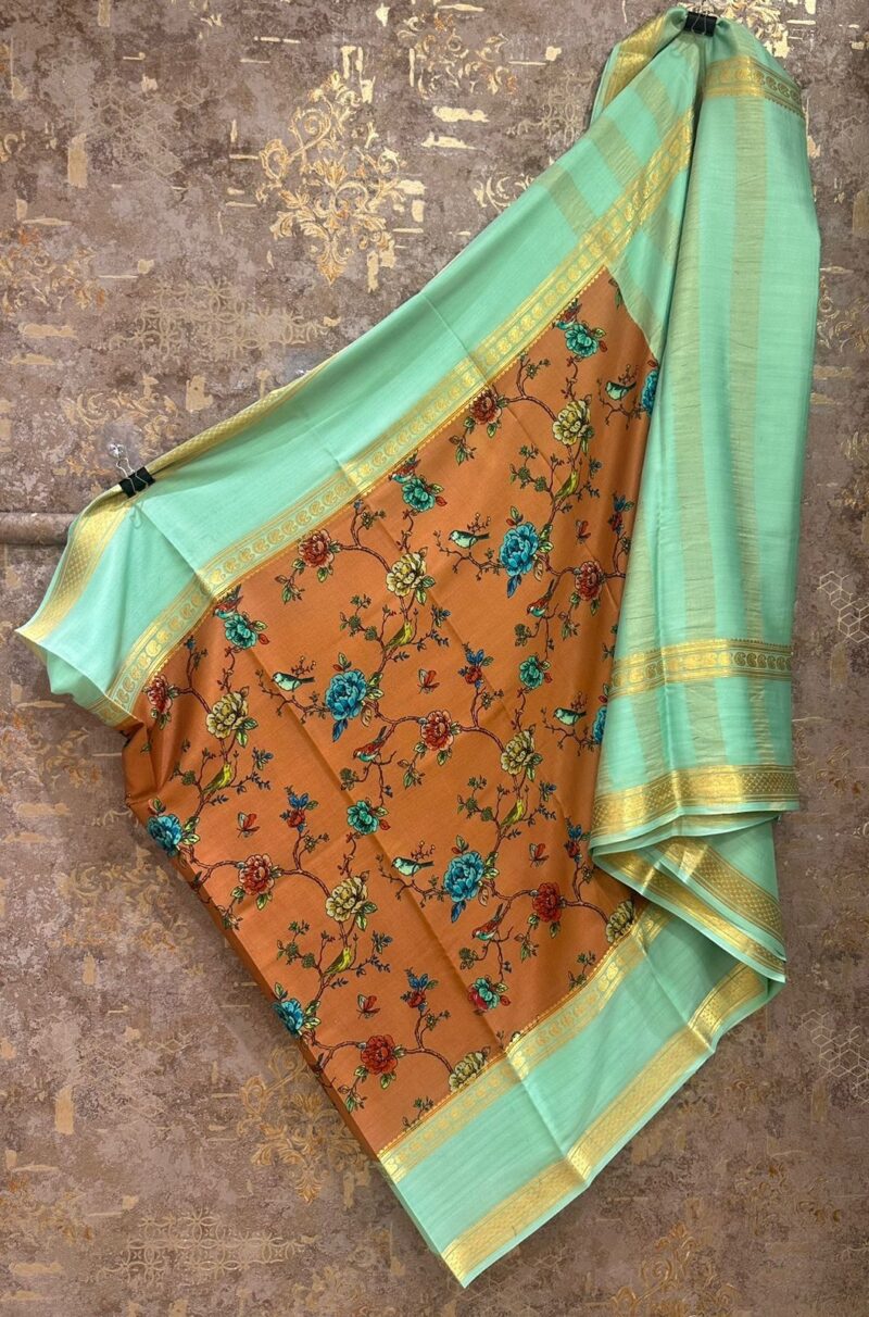 Pure kalamkari printed Mysore silk - Image 2